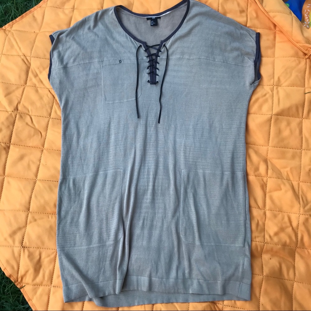 H&M lace up sweater dress NWOT
